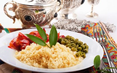 Essen und Zahlen in einem arabischen Restaurant